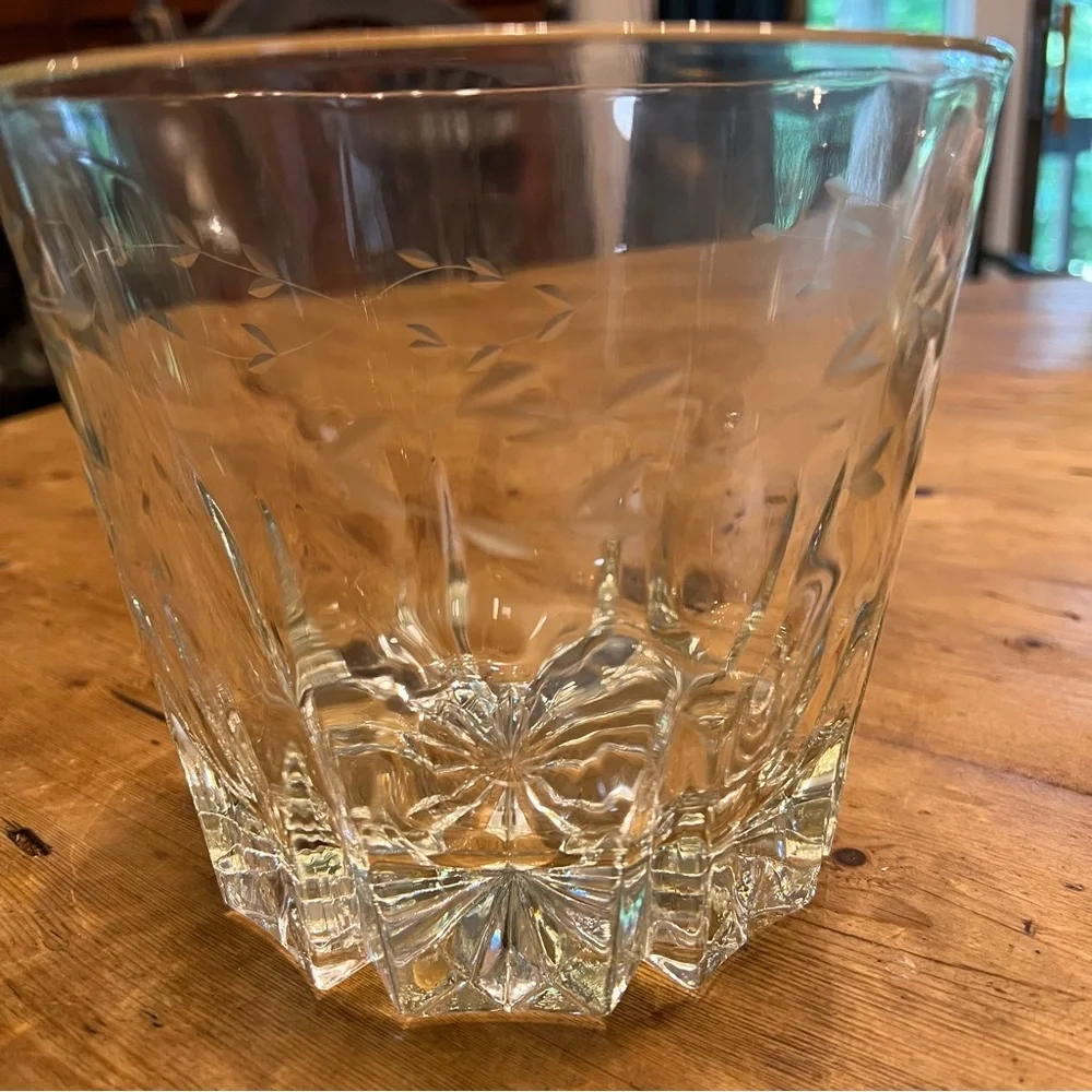 Princess House Heritage Crystal Ice Bucket VTG Etched Glass